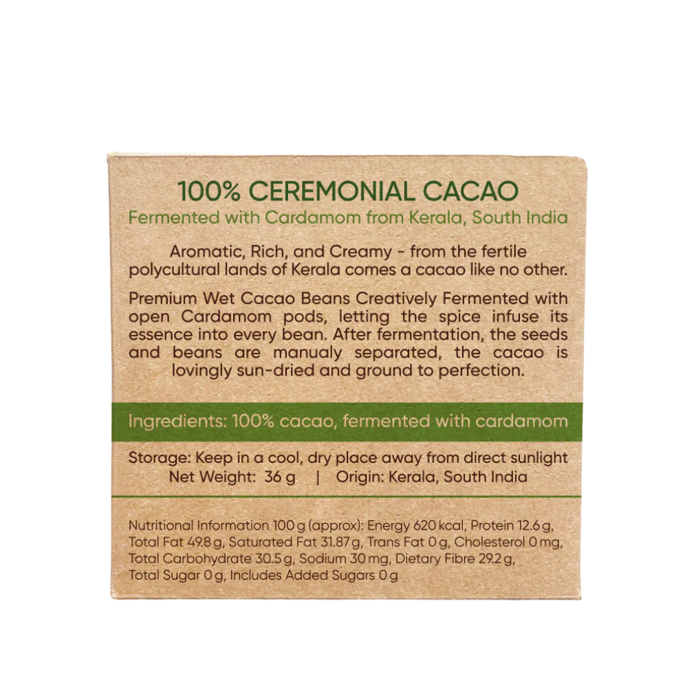 Amma Cacao - AmmaBar 100% Ceremoniële Cacao (Cardamom)