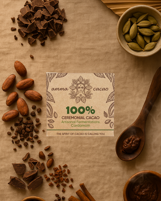 Amma Cacao - AmmaBar 100% Ceremoniële Cacao (Kardemom)