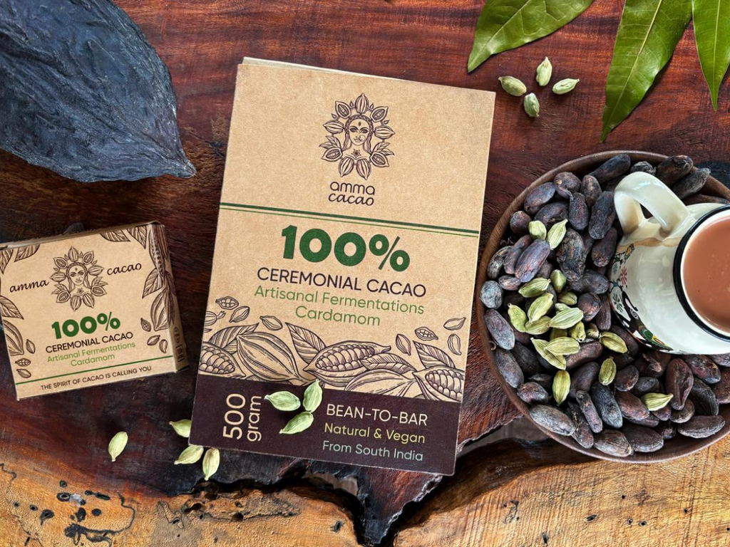 Amma Cacao - 100% Ceremonial Cacao - Fermented Cardamom (500gr) 